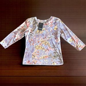 NWT Insight New York Printed Orchid Flower Top